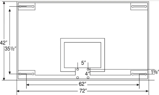 Bison 42" x 72" Short Unbreakable Glass Backboard - Image 3