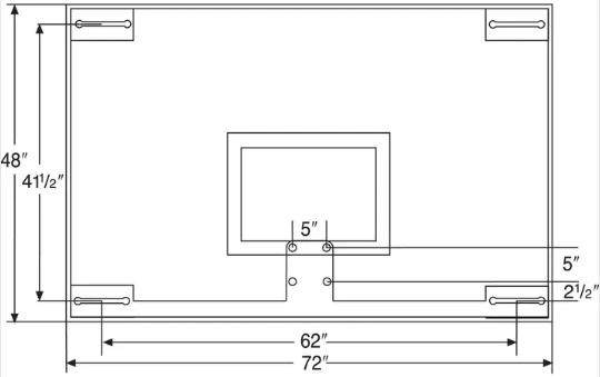 Bison 48" x 72" Tall Unbreakable Glass Backboard - Image 2