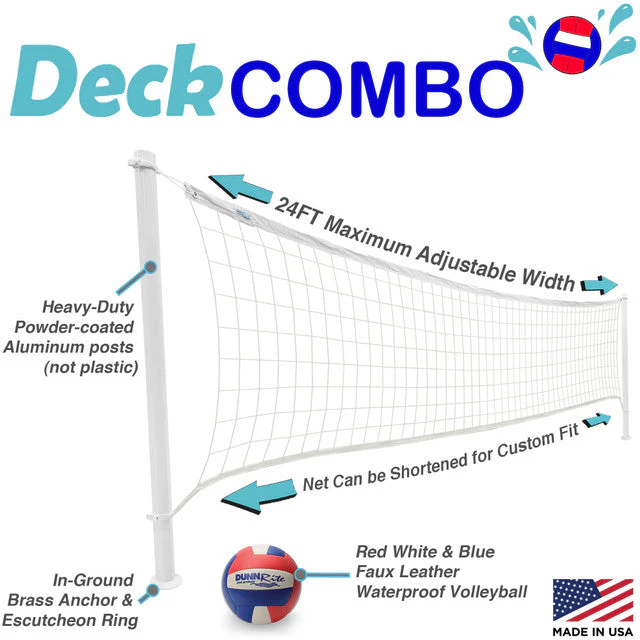 Dunn Rite Deck Shoot Combo Deck-Mounted Pool Basketball & Volleyball Set - Clear - Image 5