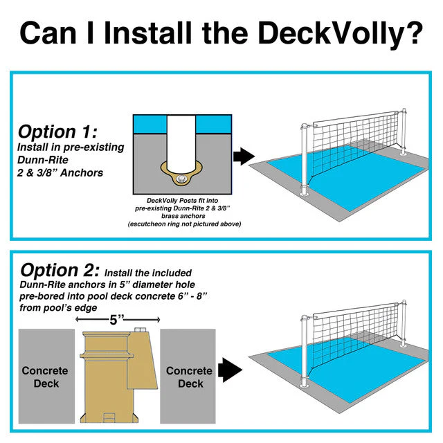 Dunn Rite Deck Shoot Combo Deck-Mounted Pool Basketball & Volleyball Set - White - Image 5