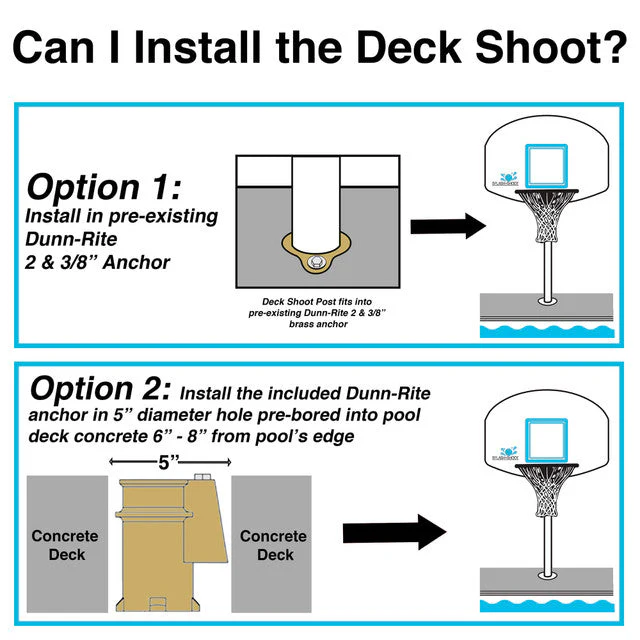 Dunn Rite Deck Shoot Combo Deck-Mounted Pool Basketball & Volleyball Set - White - Image 6