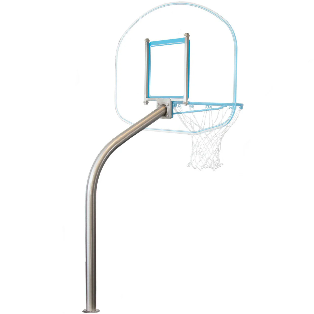 Dunn Rite Regulation Clear Hoop Deck-Mounted Pool Basketball Hoop - Clear - Image 4