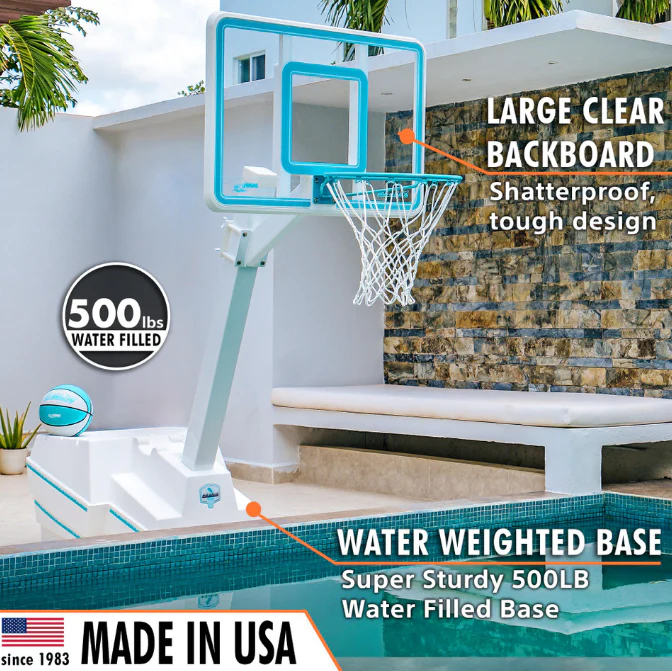 Dunn Rite Splash & Slam Clear Pool Basketball Hoop Set - Image 3