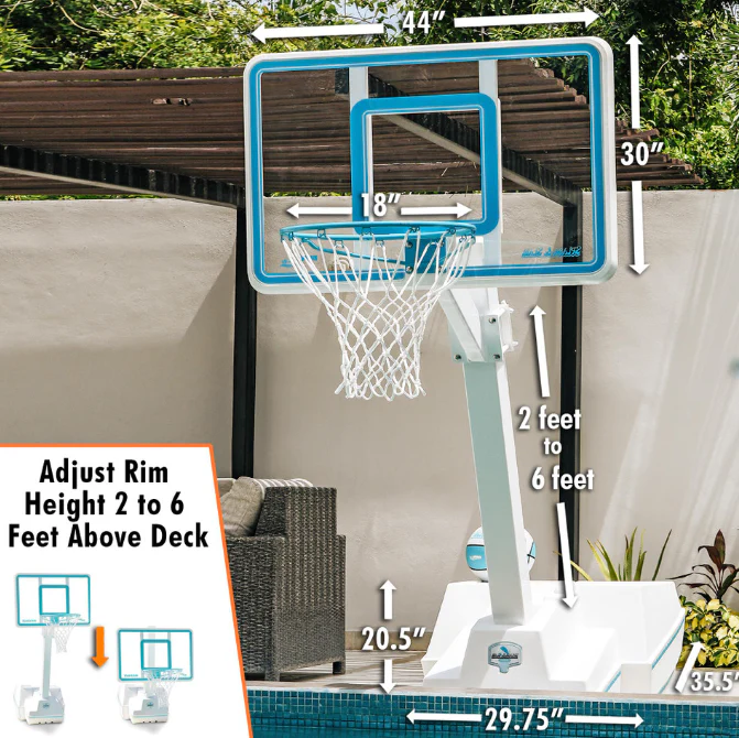 Dunn Rite Splash & Slam Clear Pool Basketball Hoop Set - Image 4