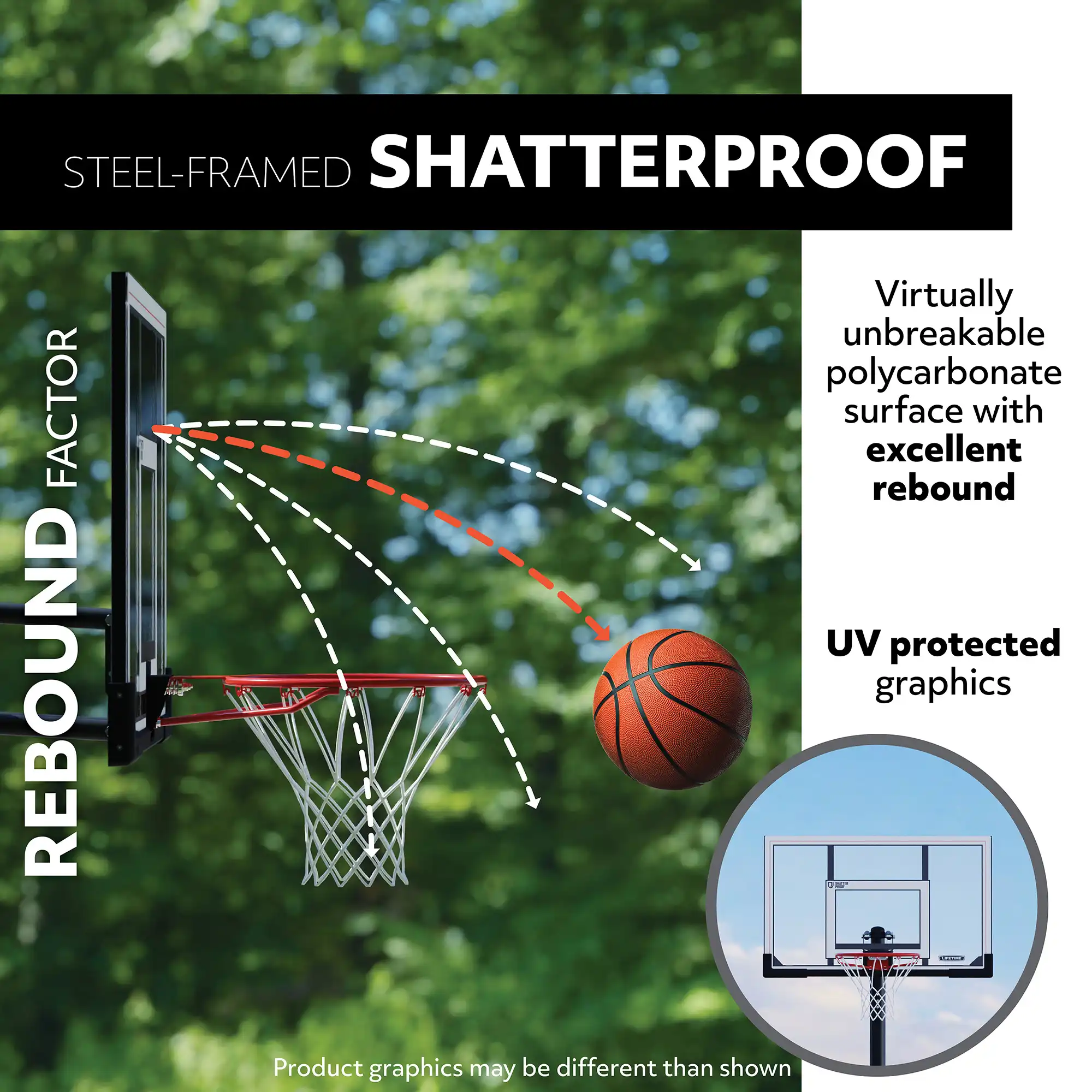 Lifetime Adjustable Portable Basketball Hoop (54-Inch Clearview Polycarbonate) - Image 4