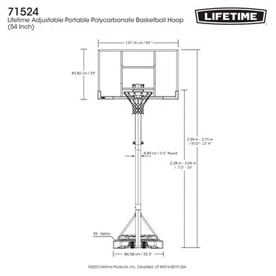 Lifetime Adjustable Portable Basketball Hoop (54-Inch Polycarbonate) - Image 17