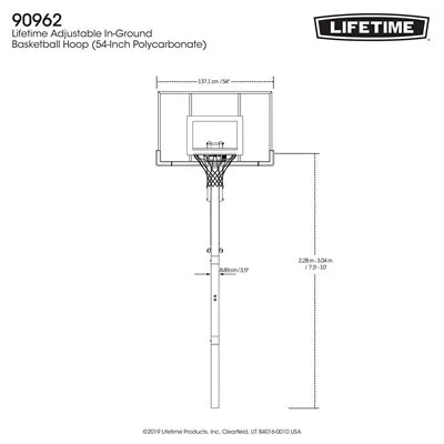Lifetime Adjustable Round In-Ground Basketball Hoop (54-Inch Polycarbonate) - Image 21