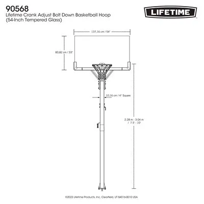 Lifetime Crank Adjust Bolt Down Basketball Hoop (54-Inch Tempered Glass) - Image 22