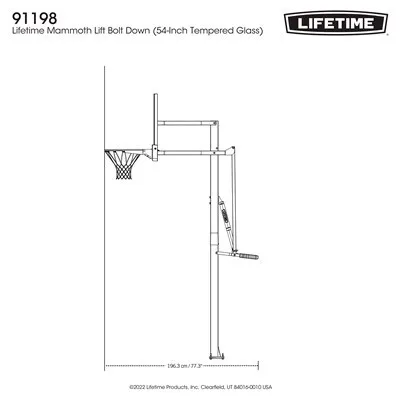 Lifetime Mammoth Lift Bolt Down Basketball Hoop (54-Inch Tempered Glass) - Image 21